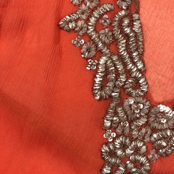 NWT Coral SILK Chiffon Blouse and SILK Satin matching camisole set - Picture 5 of 14